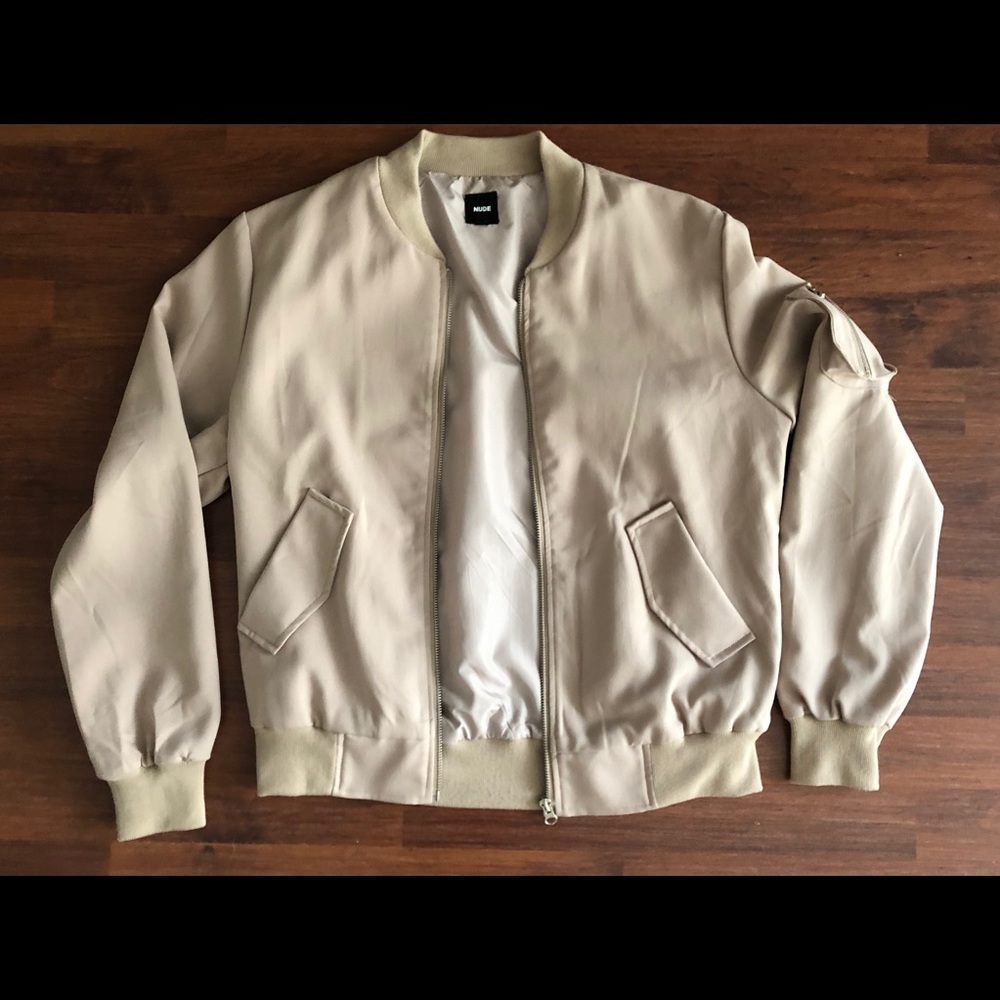Nude bomber jacket